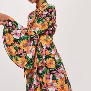 Topshop Heavy Petal Chuck On Skater maxi dress US8